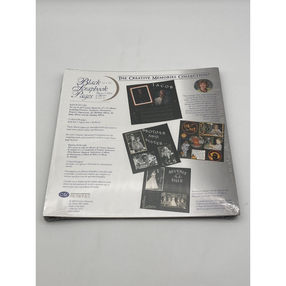 Vintage Creative Memories 12x12 Black Scrapbook Pages 15 Sheets Sealed RCM-12BL
